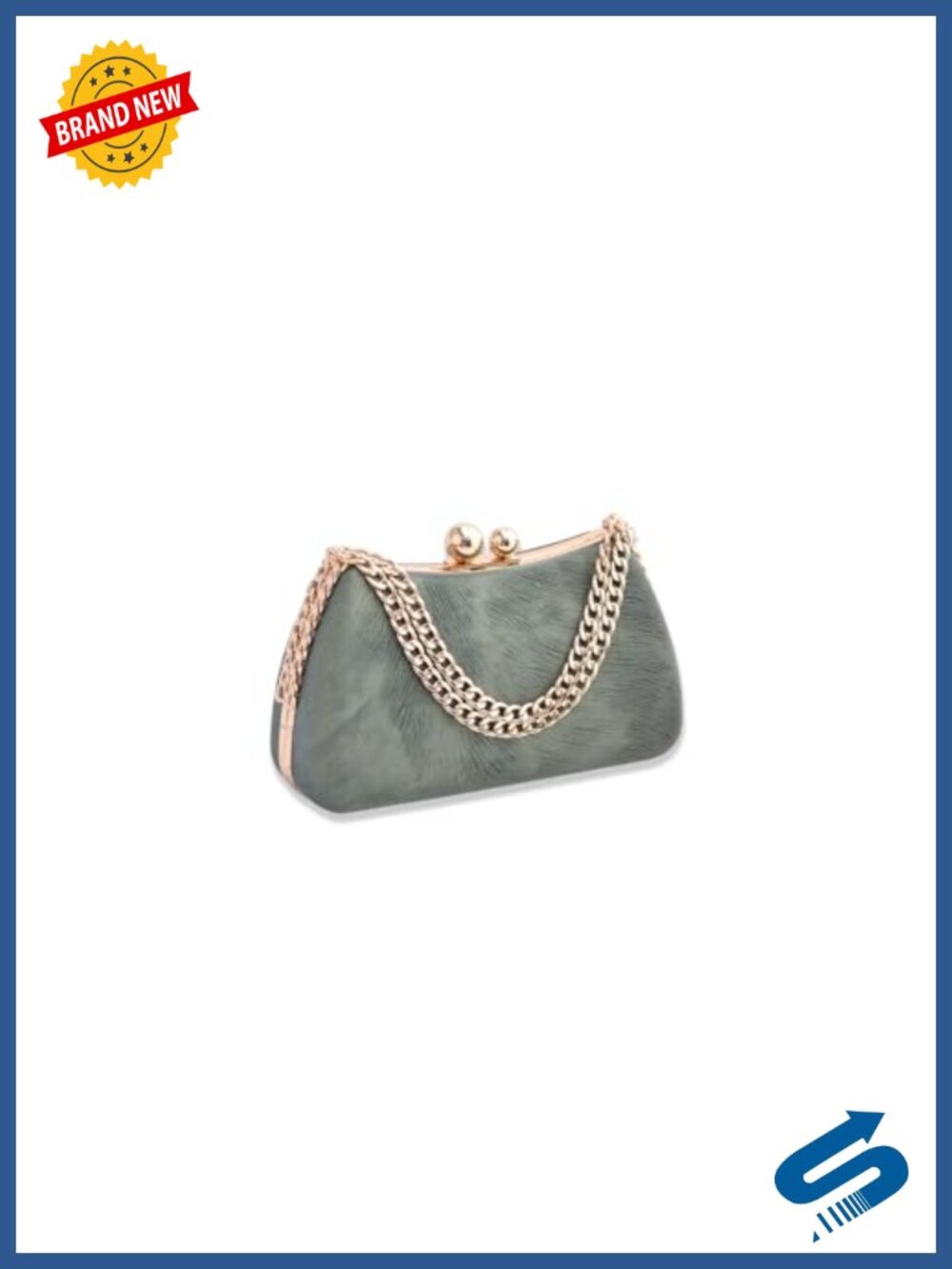 PU Leather Evening Clutch with Detachable Chain Strap for Weddings and Parties